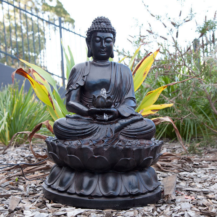 Samland BUDDHA SOLAR WATER FOUNTAIN WITH LED LIGHT
