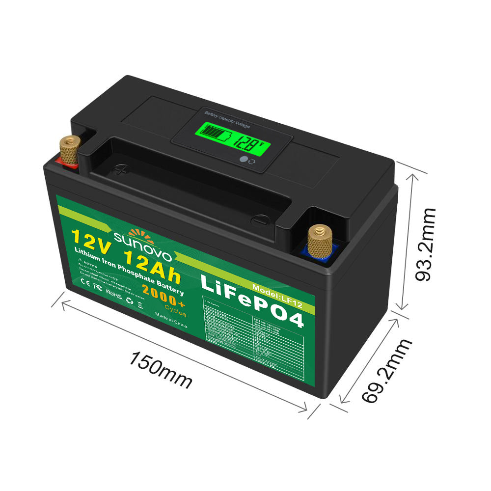 Samland 12V 12AH Deep Circle Lifepo4 Lithium Battery Rechargeable