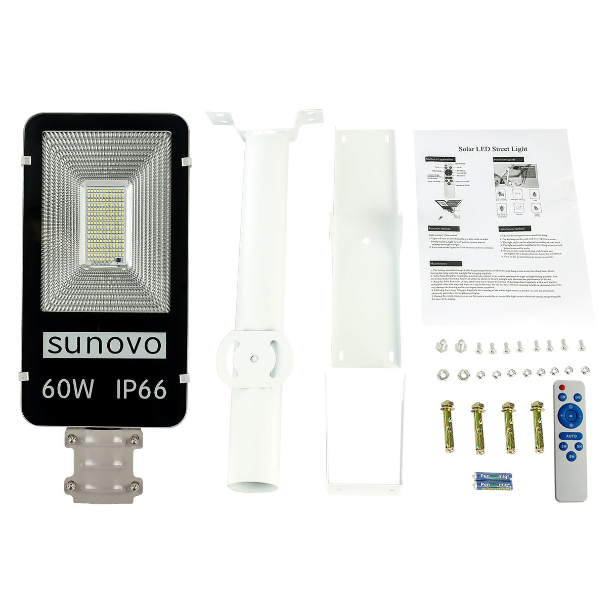 Samland 60W SOLAR GARDEN PATHWAY STREET LIGHT ADJUSTABLE SOLAR PANEL