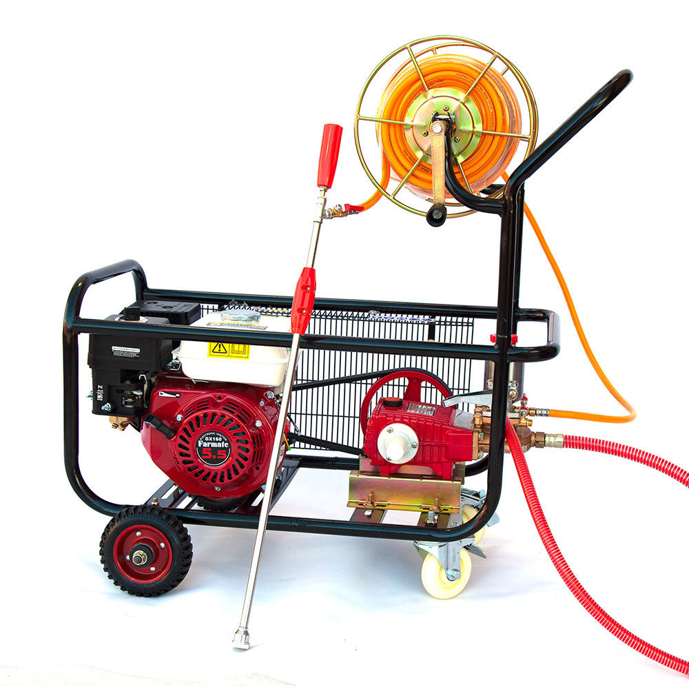 Samland 5.5HP WEED OR PEST CONTROL SPRAYING SYSTEM WITH PISTON PUMP 50M SPRAYER HOSE REEL