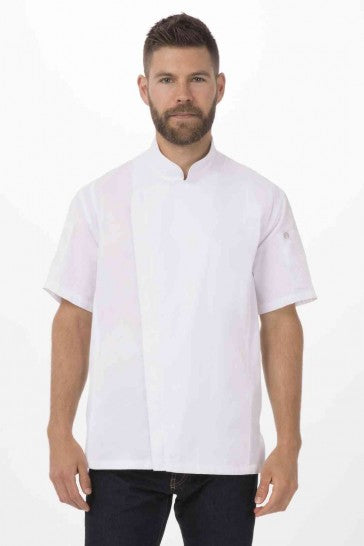 Springfield Men's White Zipper 3XL Chef Jacket by Chef Works