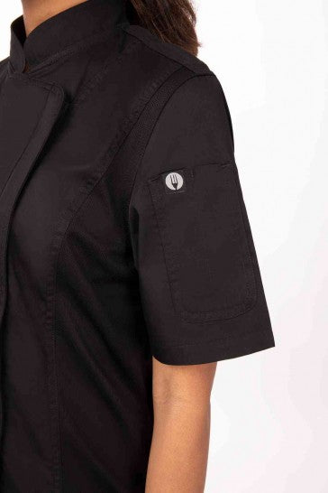 Springfield Women's Black Zipper M Chef Jacket by Chef Works