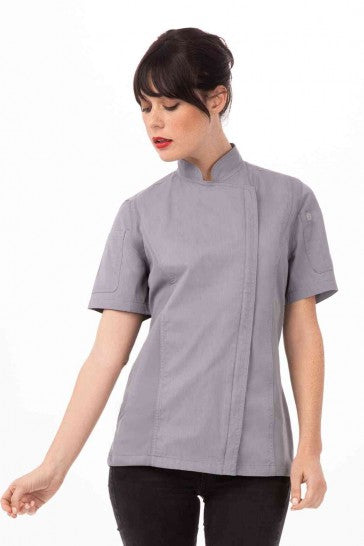 Springfield Women's Grey Zipper M Chef Jacket by Chef Works