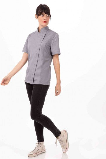 Springfield Women's Grey Zipper M Chef Jacket by Chef Works