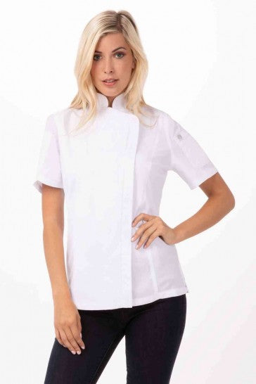Springfield Women's White Zipper S Chef Jacket by Chef Works