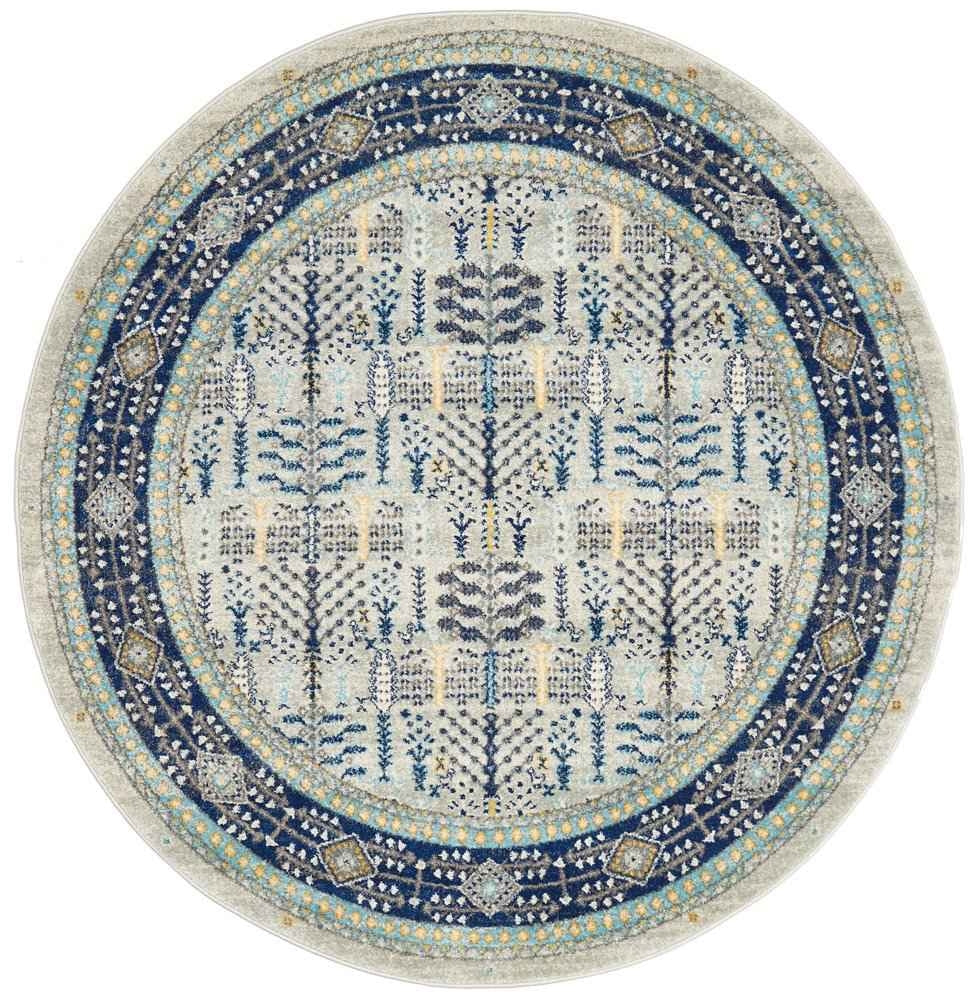 Century 988 Blue Round by Rug Culture - 240 x 240 cm - ROUND