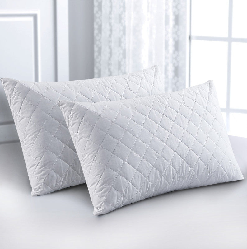 Luxury 100% Cotton Waterproof Quilted Mattress Protector with Fitted Skirt - 50cm Deep Single Size