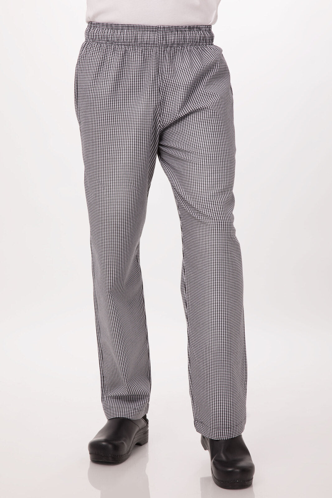 Essential Men's Small Checks XL Baggy Black Chef Pants by Chef Works