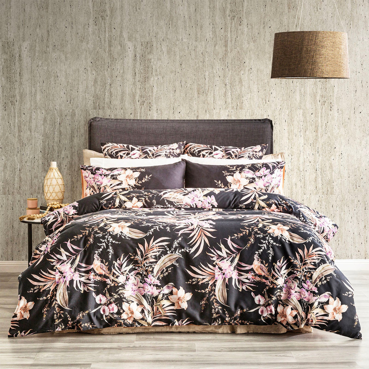 300 TC Grevillea Cotton Reversible Onyx Quilt Cover Sets by Renee Taylor Queen