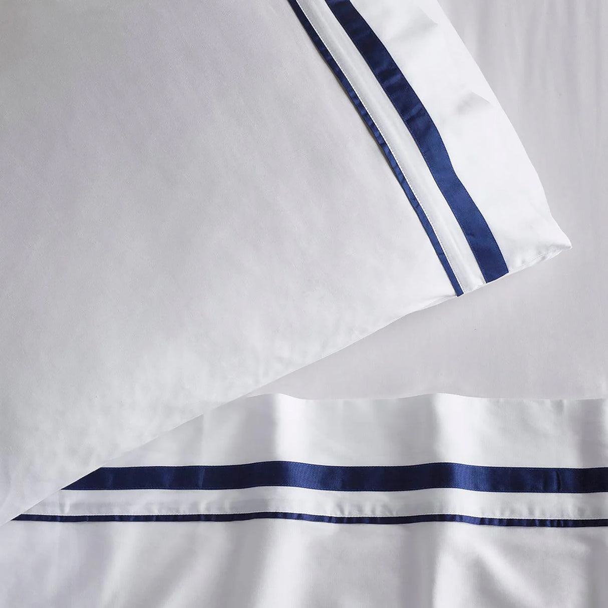 Cloud 1000 TC Egyptian Cotton White Navy Deep King Sheet sets by Renee Taylor