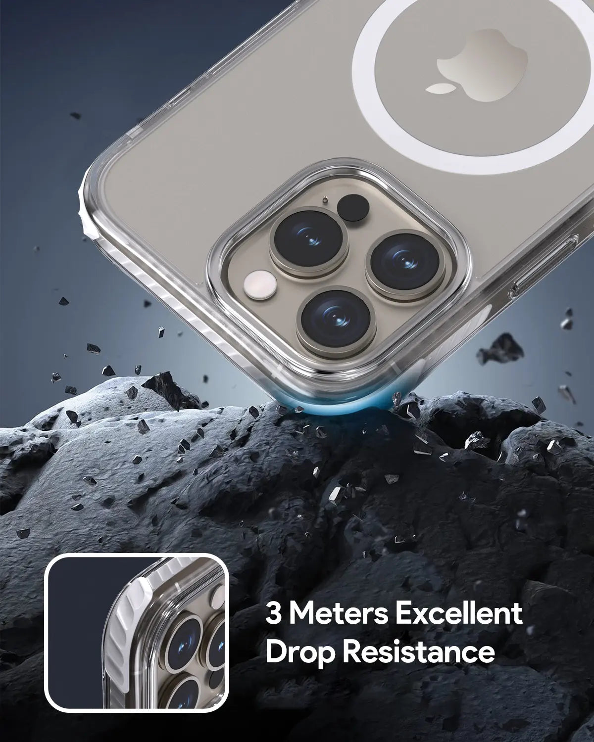 Aukey Urban Guard Magnetic Hard-Shell iPhone 15 Pro Max Phone case - Transparent (TM11D)