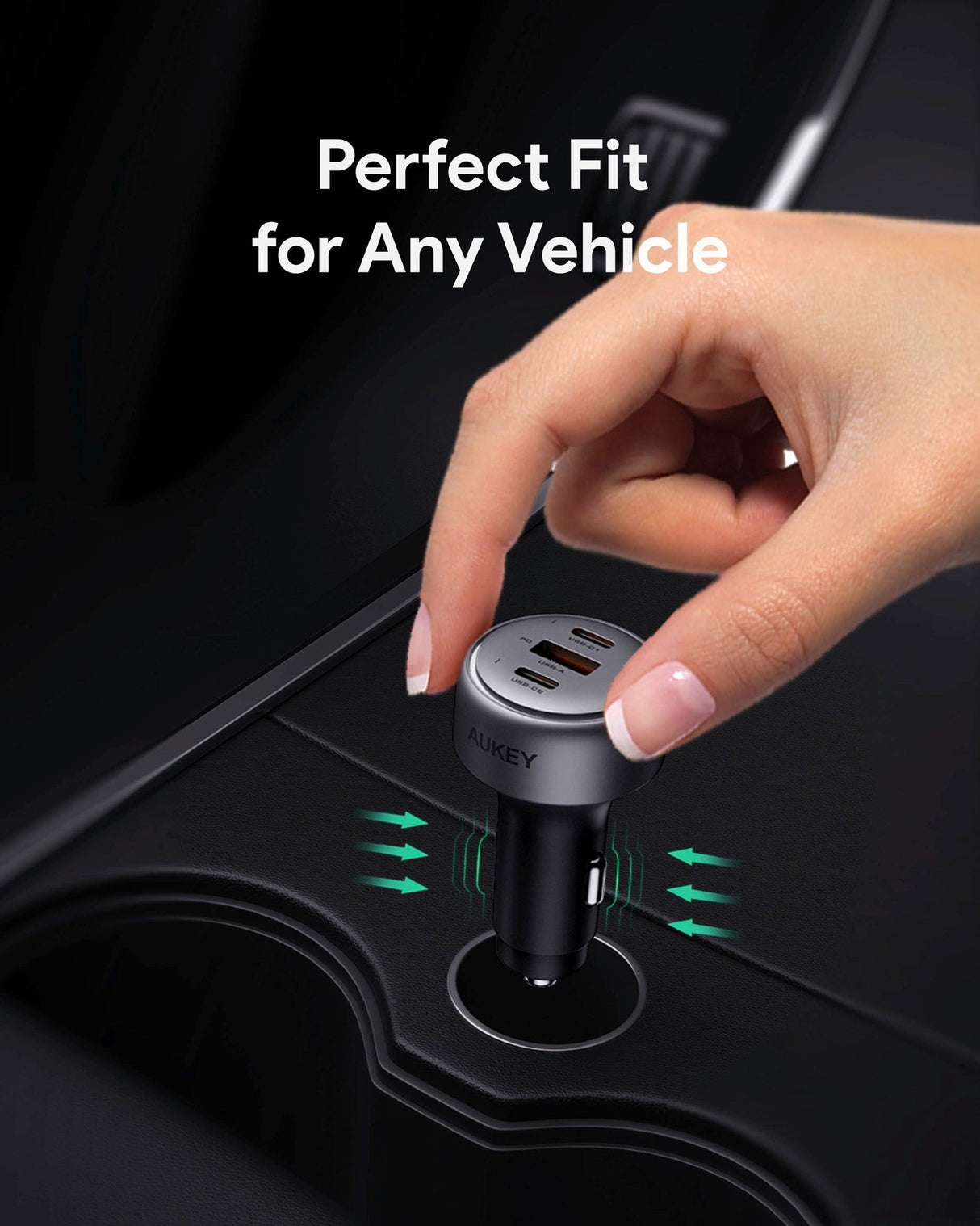 Aukey Pathfinder Mix 3 100W Fast Charging Car Charger 100W (CC-P3)