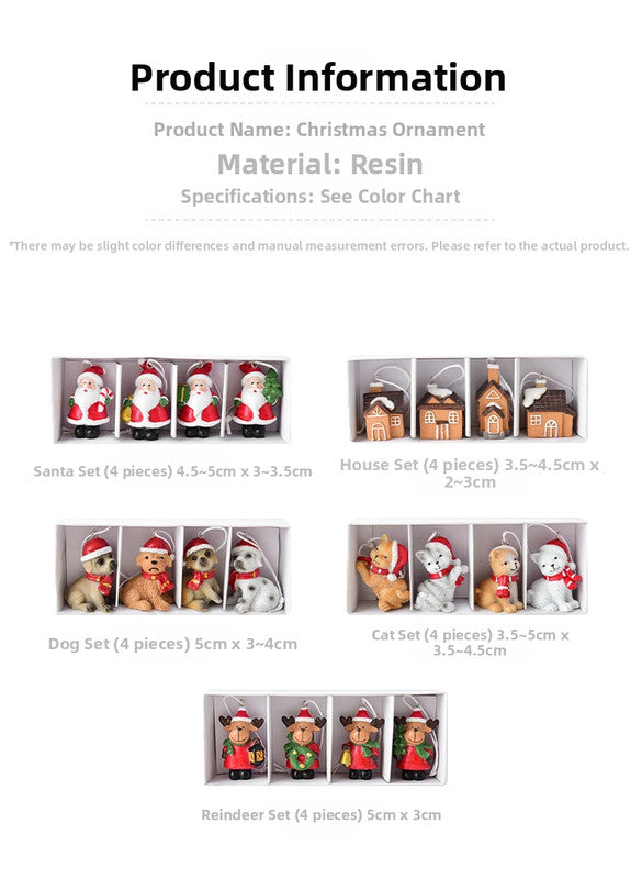 Christmas gift Christmas mini resin snow house Christmas tree pendant