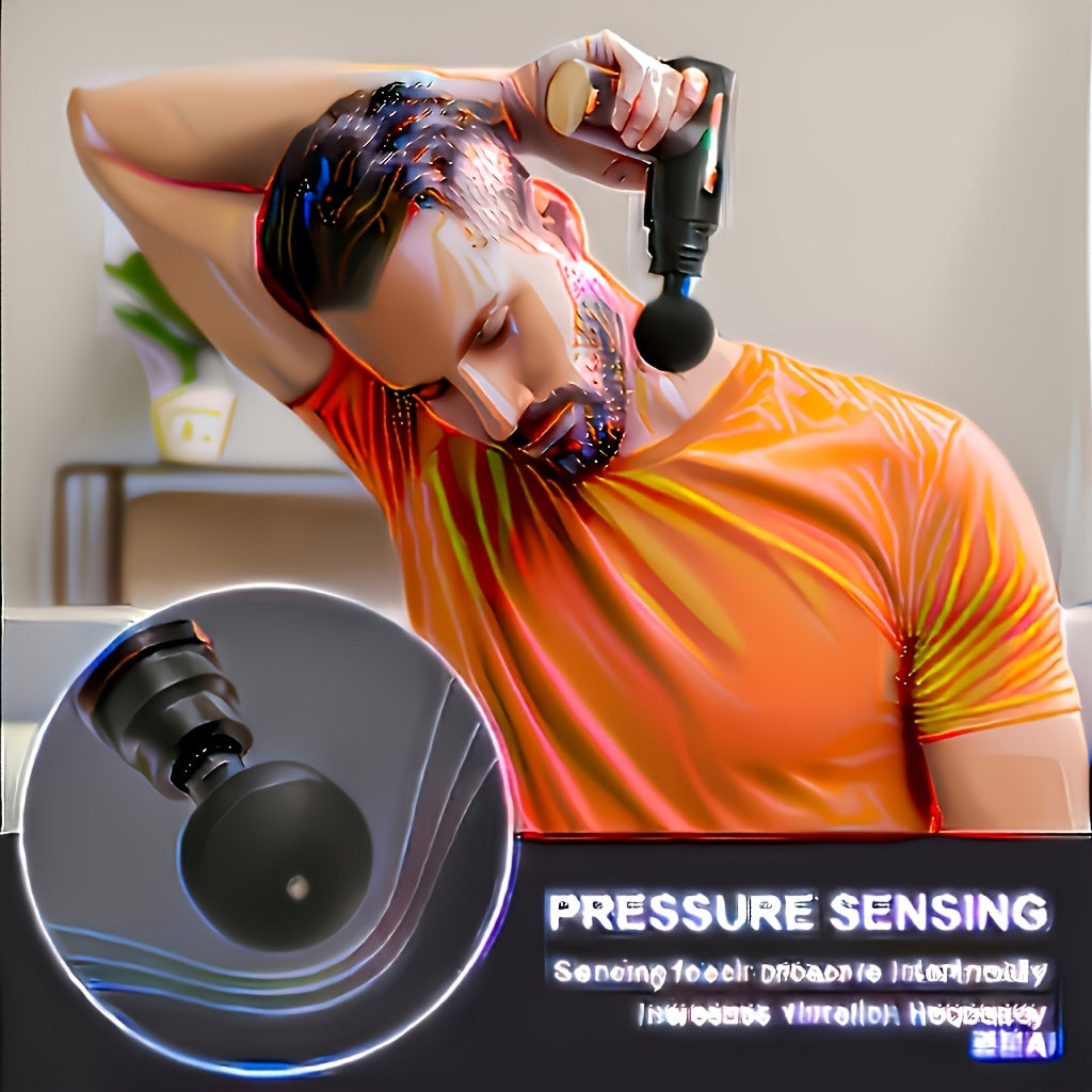 Red Portable Deep Tissue Massager | 6-Speed & 4 Heads & 15-Min Timer|Professional Muscle Recovery, Anytime Anywhere