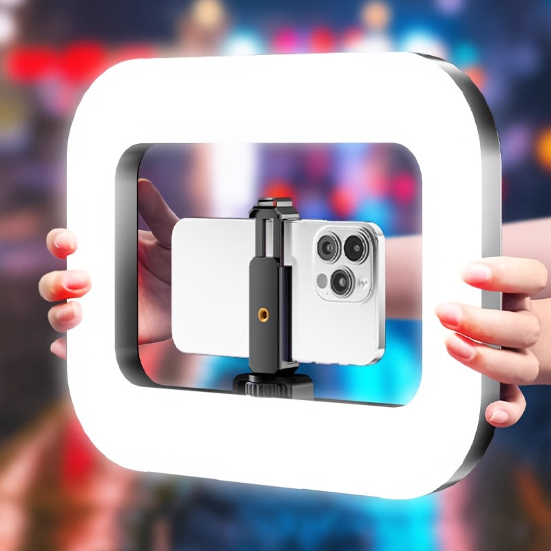 Smart Dual-Mode Fill Light|One-Touch Color Temperature Switching + Stepless Dimming, Portable Ring Light with Soft Glow for Multi-Scenario Live Shooting