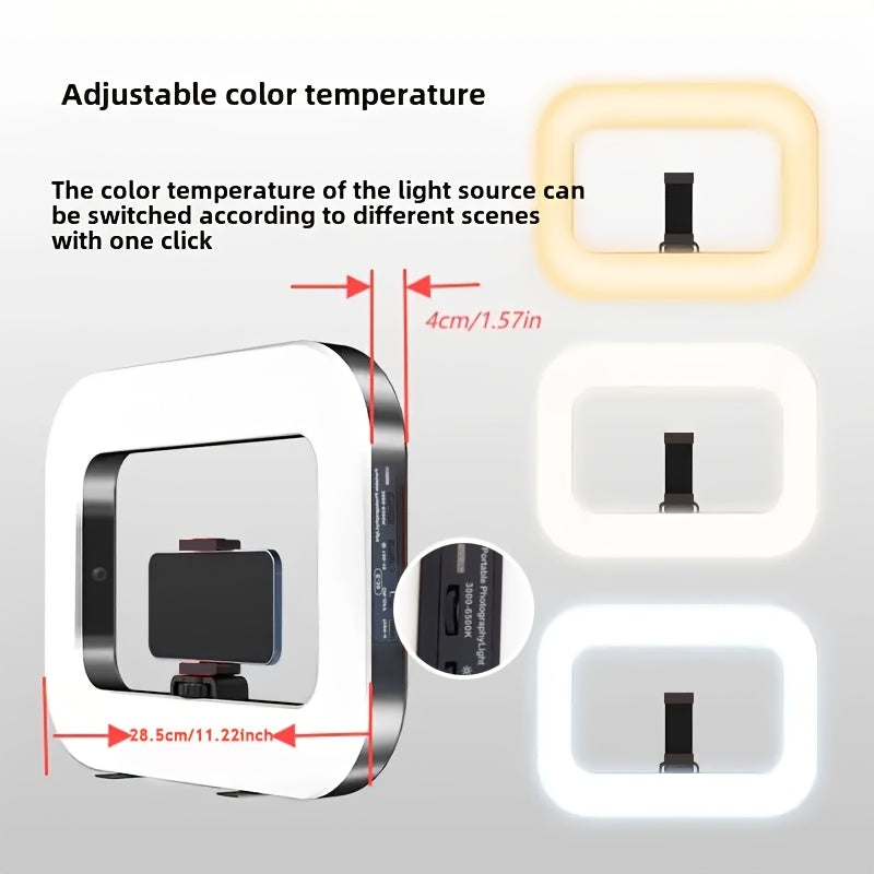Smart Dual-Mode Fill Light|One-Touch Color Temperature Switching + Stepless Dimming, Portable Ring Light with Soft Glow for Multi-Scenario Live Shooting