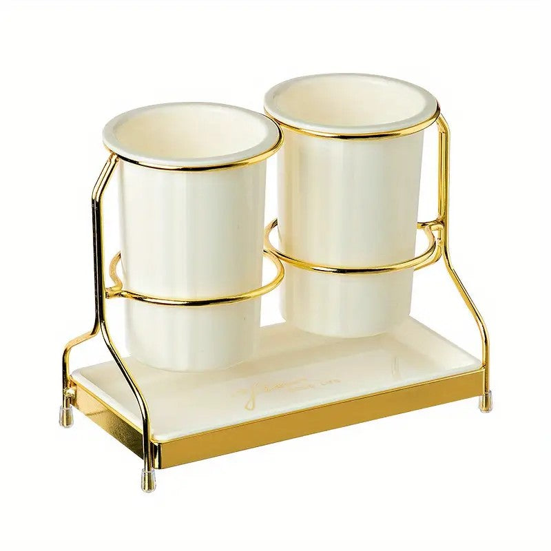 Luxury gold Luxury Wall-Mounted Cutlery Holder, Household Knife Fork Spoon Organizer, New Kitchen Utensil Drainer and Chopstick Container, Tableware Storage Rack