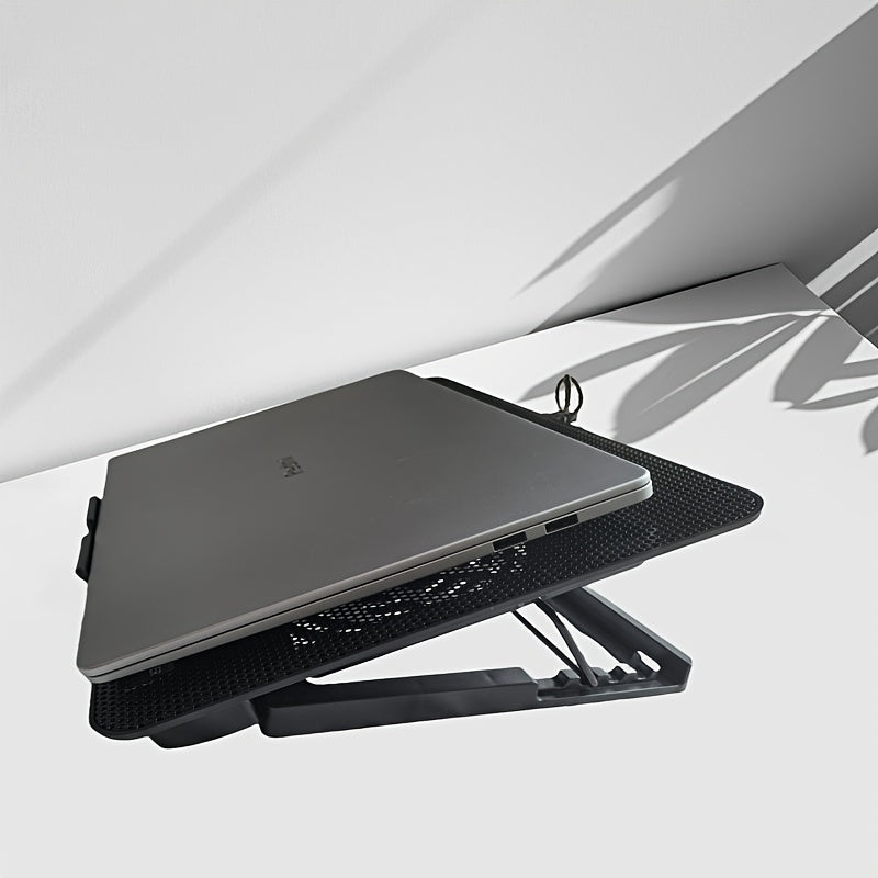 **Fully Compatible Laptop Stand|Dual-Fan Cooling + Ergonomic Angle Adjustment, All-in-One Portable Design for Work, Gaming, and Entertainment**