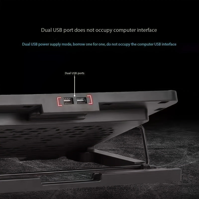 **Fully Compatible Laptop Stand|Dual-Fan Cooling + Ergonomic Angle Adjustment, All-in-One Portable Design for Work, Gaming, and Entertainment**