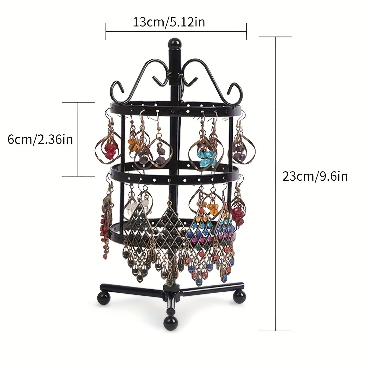 1 × Metal Detachable Rotating Earring Jewelry Stand, Storage Display Tower, Aesthetic Room Decor, Home Decoration, Valentine's Day Gift Jewelry Tower, Jewelry Organizer
