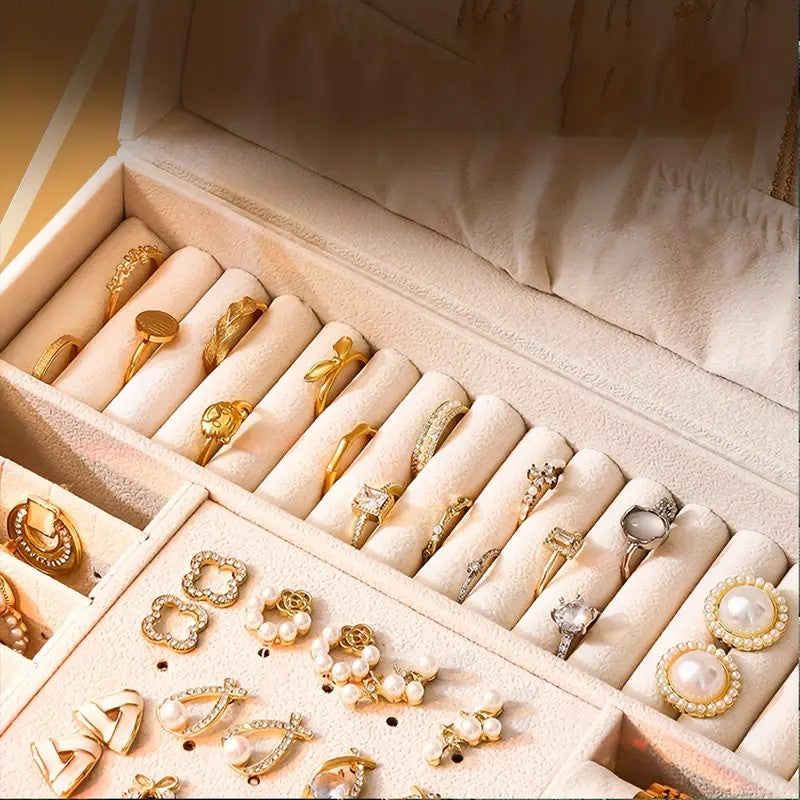 Black High-end Jewelry Storage Box for Necklaces, Earrings, Ear Studs, Bracelets, Rings, Exquisite Accessories, Gold, and Jewelry – Large Capacity, Ideal as a Gift for Mother’s Day, Father’s Day, Teacher’s Day, Halloween, Thanksgiving, and Christmas.