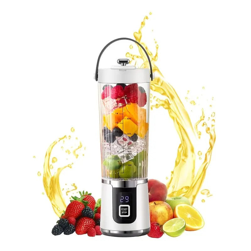 Portable USB Electric Blending Cup with 15.21 oz Capacity (1300 mAh / 3.7 V) – Ideal for Smoothies, Whipped Drinks, Travel, and Fitness.