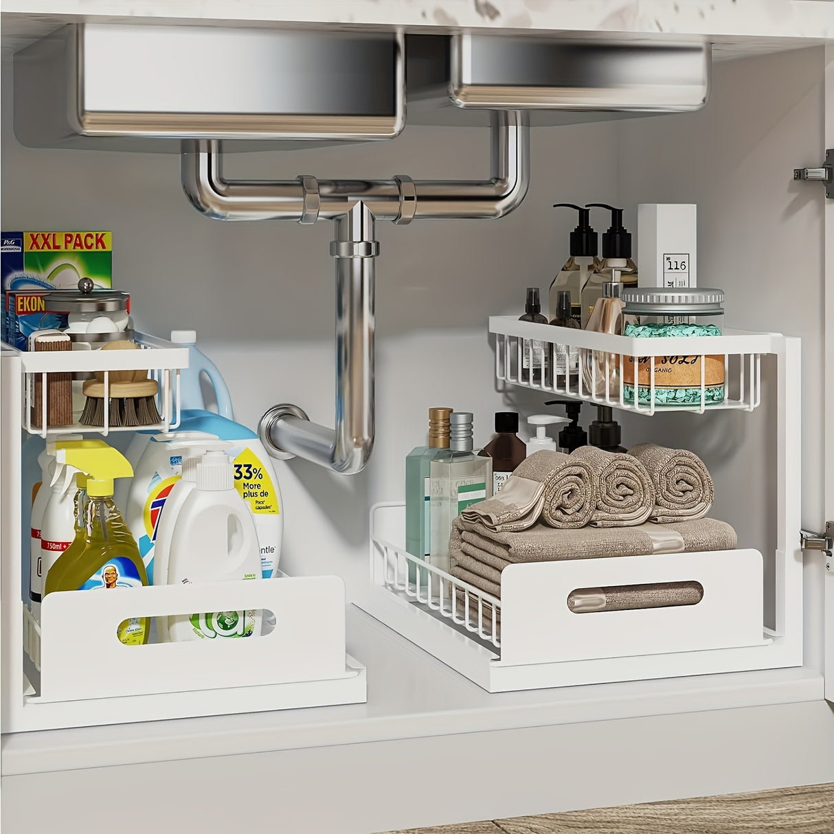 Not Designed for Design, But Designed for Life: Heavy-Duty Metal Frame Holds 50 lbs, Honeycomb Grid Prevents Water Accumulation, Non-Slip Upgraded Suction Cups for Stable Multi-Scenario Storage(Black)