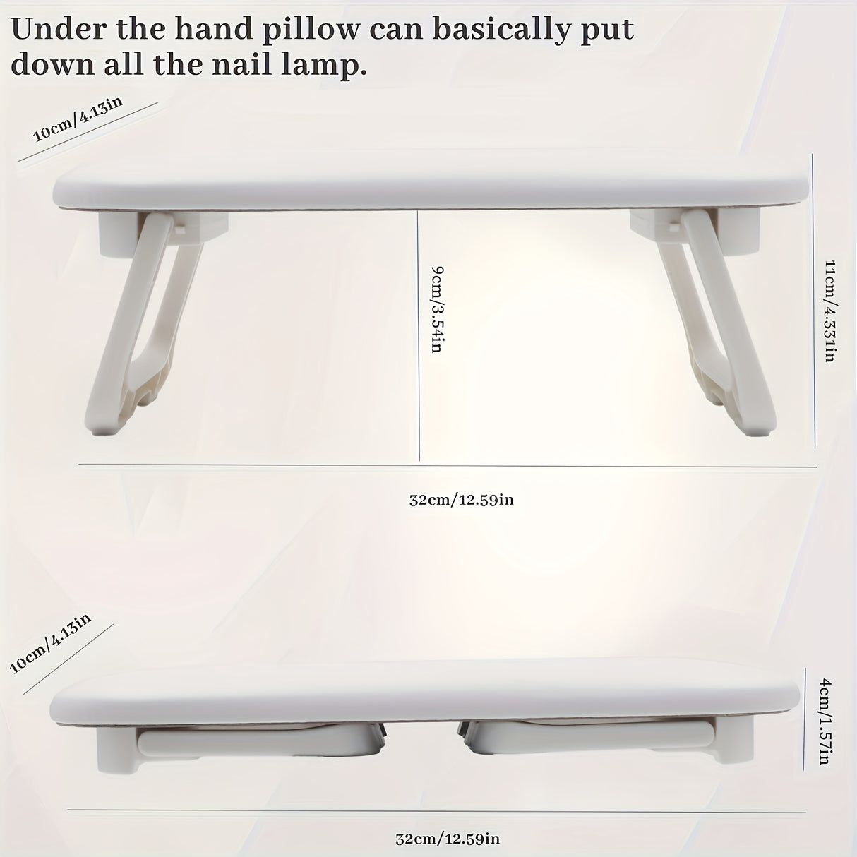 Grey Dual-Use Hand Pillow: Combines Manicure Support and Portable Folding, Ergonomic Design, Suitable for Multiple Scenarios, Providing Comfort Anytime
