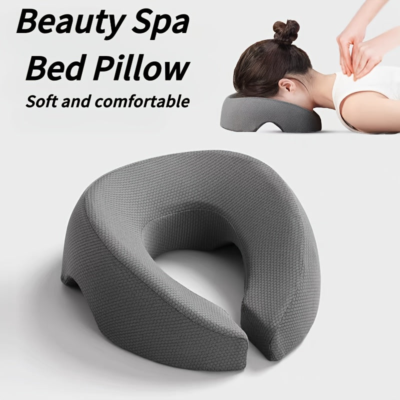 GREY Soft O-shaped/U-shaped Face Pillow for Beauty Salons/Spa Massage, Ergonomic Face Pillow, Multi-functional Suitable for Adult Facial Care and Relaxation, Multi-functional Neck and Face Support Comfort Face Pillow