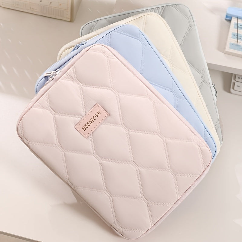 (blue)**BEENLOVE Tablet Storage Bag: 180° Full-Open Independent Compartment, Shockproof & Portable, Multifunctional Design**