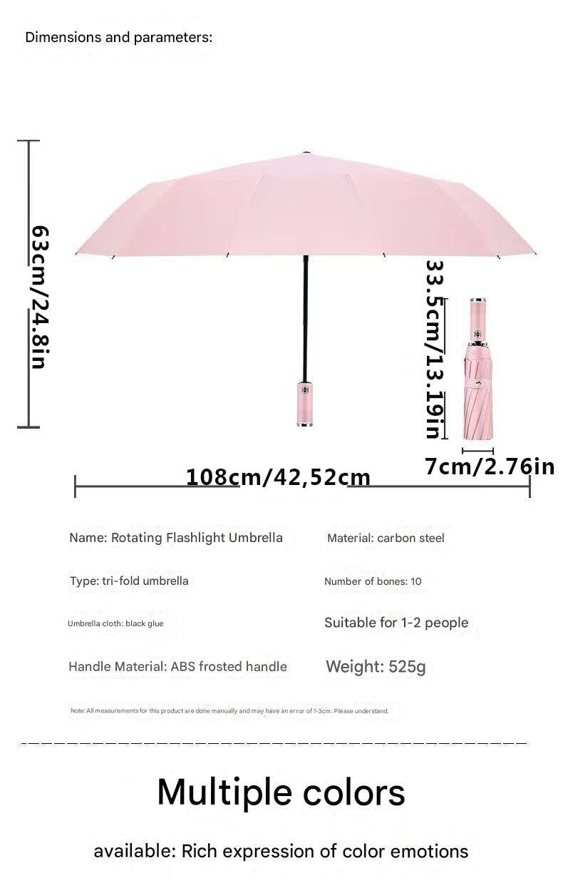 Black Reinforced Black Coating Umbrella, featuring a 10-rib black steel frame for durability, approximately 106cm in diameter, lightweight and portable. Combines lotus-effect water repellency with strong UV protection, an ideal companion for 1–2 people on