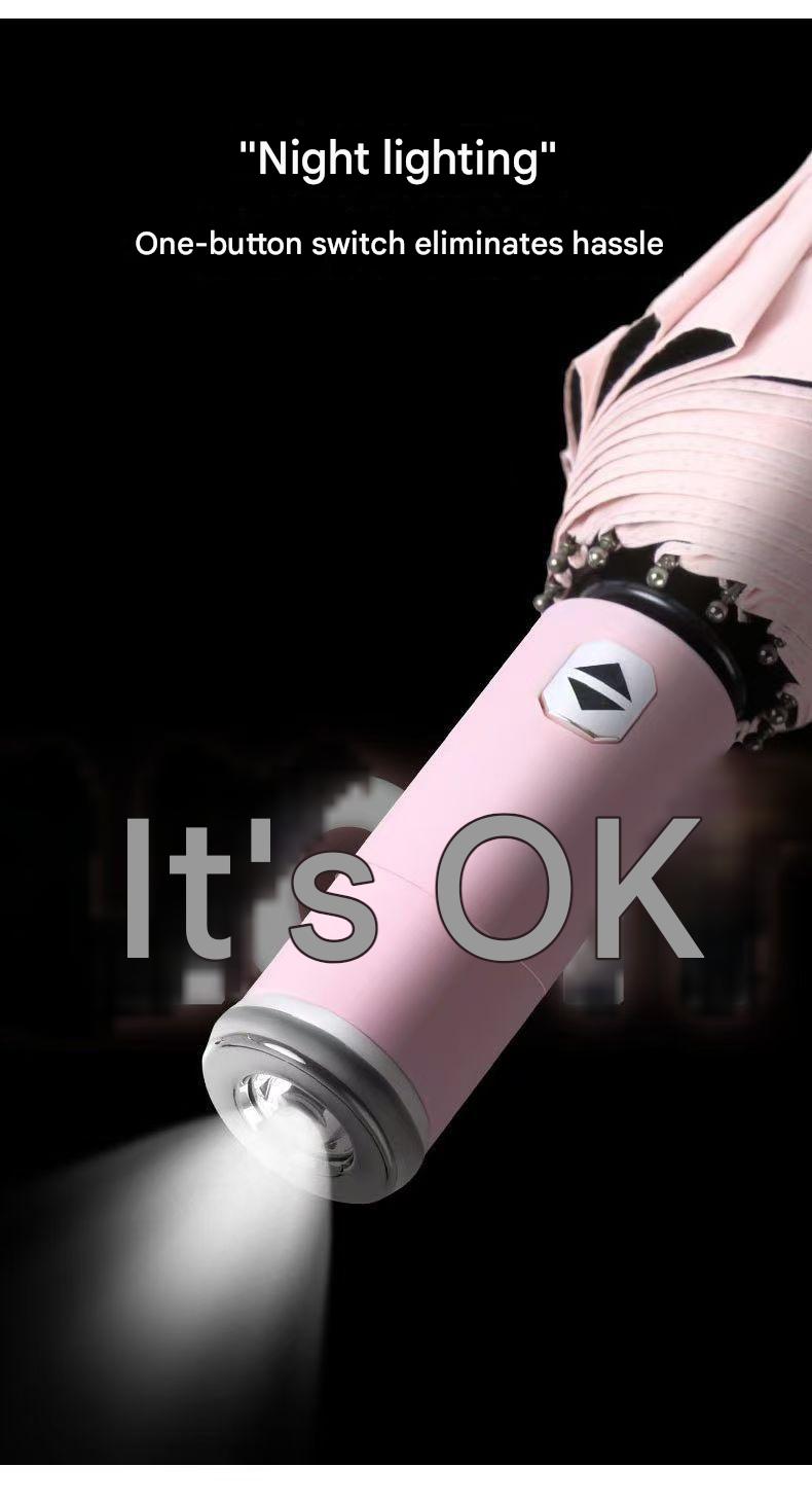 Blue Reinforced Black Coating Umbrella, featuring a 10-rib black steel frame for durability, approximately 106cm in diameter, lightweight and portable. Combines lotus-effect water repellency with strong UV protection, an ideal companion for 1–2 people on