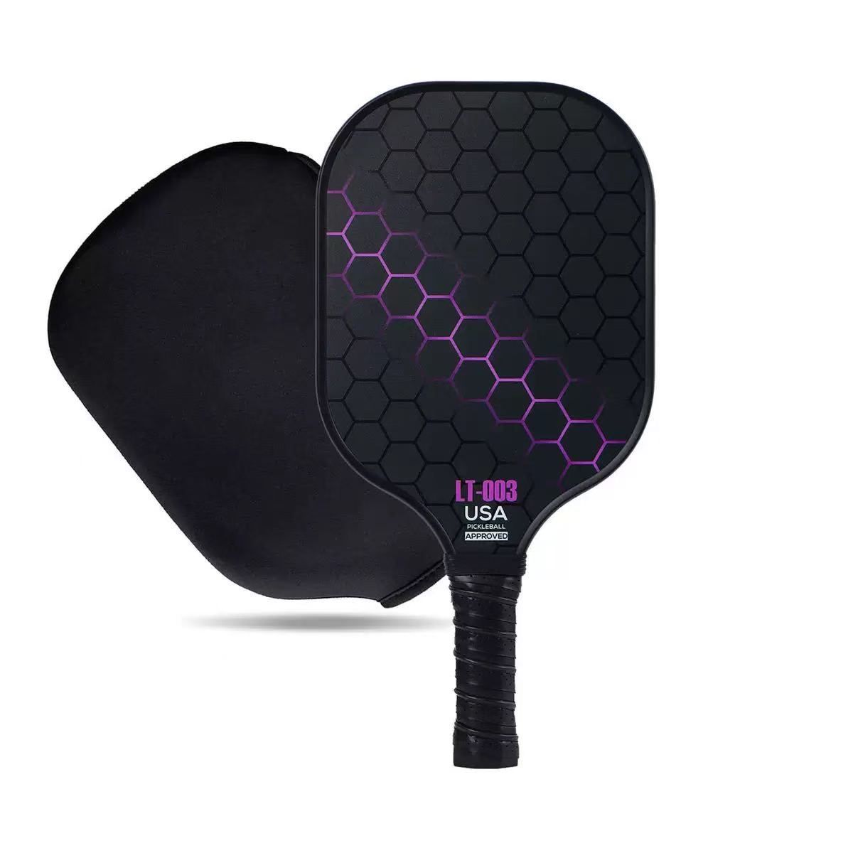 2 rackets, 4 balls, Pidike racket set (purple), fiberglass graphite Pidike racket set, ball equipment including balls, bags, accessories, rackets, suitable for beginners and professionals
