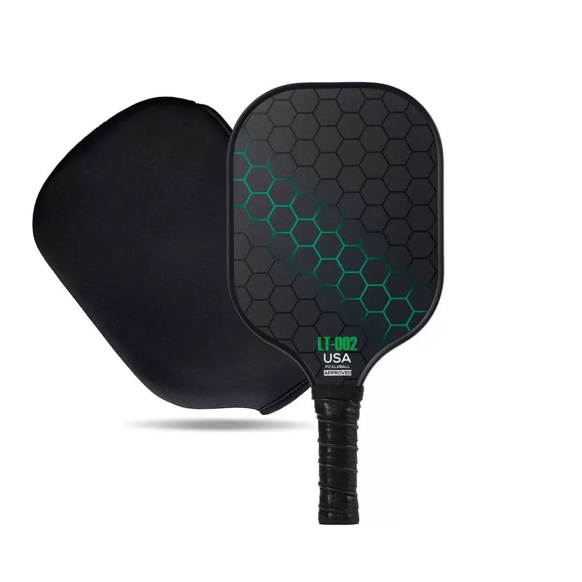 2 rackets, 4 balls, Pidike racket set (green), fiberglass graphite Pidike racket set, ball equipment including balls, bags, accessories, rackets, suitable for beginners and professionals