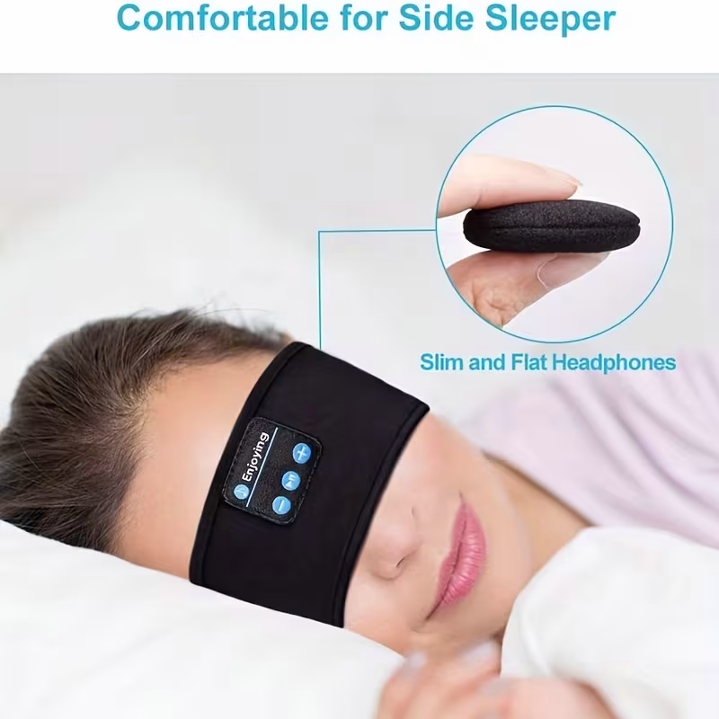 The dual-purpose wireless headphones for sleep and exercise feature a headband design that is light, thin and soft, providing a comfortable fit without pressing on the ears