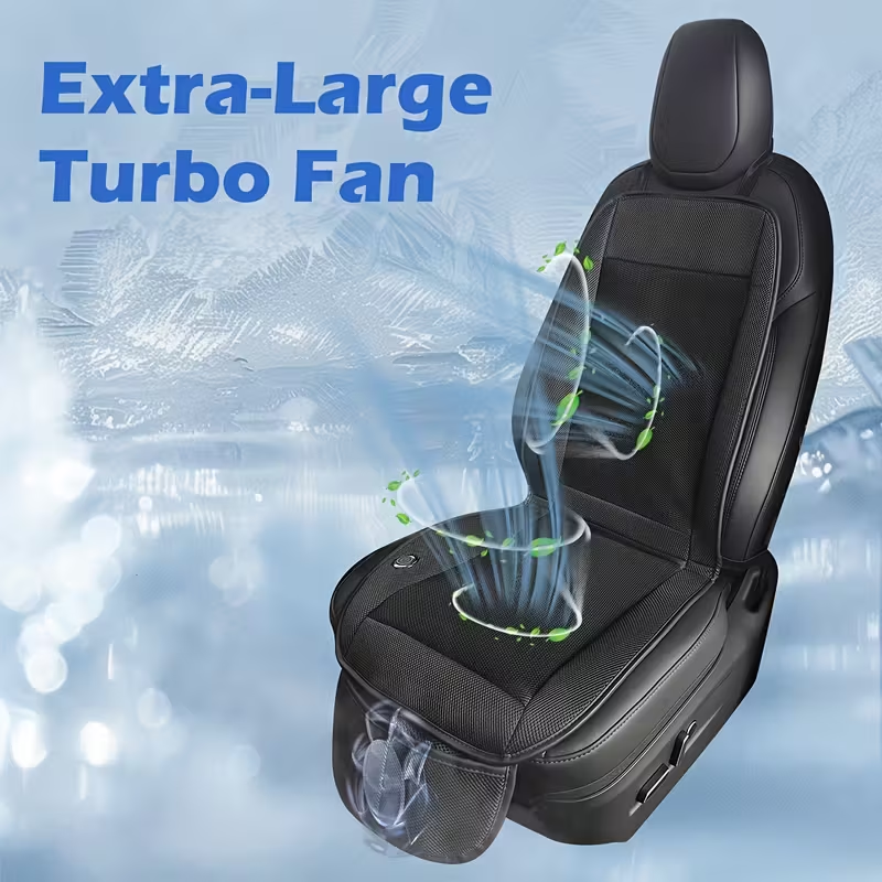 【3-Second Rapid Cooling · Low Noise and Silent】Ventilation Car Seat Cushion | Super Large Turbine Fan 360° Surrounding Cold Air | Self-developed Air Duct Design / Ice Silk Breathable Mesh Surface | Universal Fit for Small Cars, SUVs, Trucks, and MPVs | Su