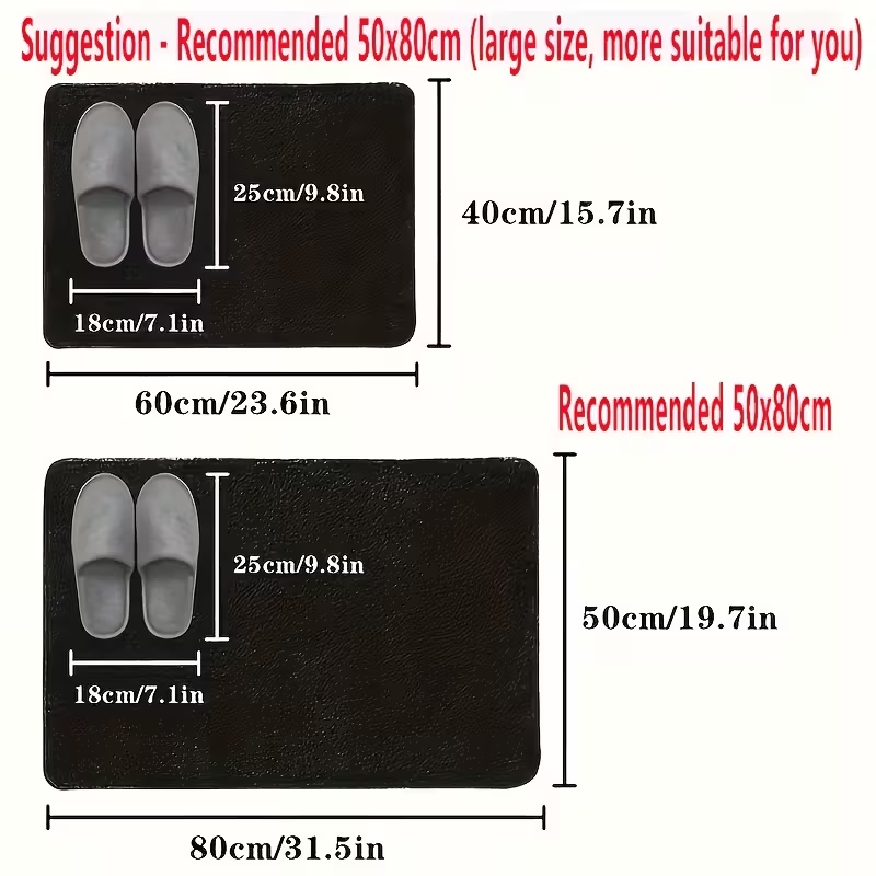 1 piece of super absorbent bathroom mat (50cm * 80cm) - Quick-drying anti-slip floor mat, soft and comfortable bathroom carpet, suitable for bathrooms, shower rooms, laundry rooms, bedrooms, living rooms, door mats, kitchen mats