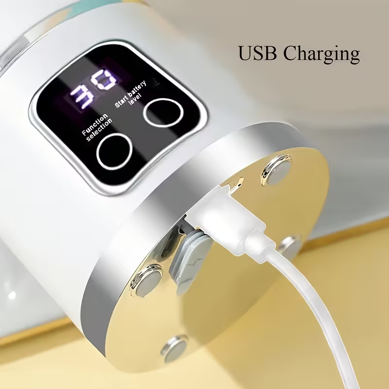 Portable USB charging blender and juicer (white) - Easy to clean, suitable for fruit and vegetable drinks, smoothies - Capacity range from 10.14 ounces to 16.91 ounces