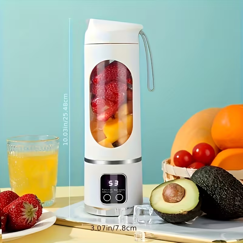 Portable USB charging blender and juicer (white) - Easy to clean, suitable for fruit and vegetable drinks, smoothies - Capacity range from 10.14 ounces to 16.91 ounces
