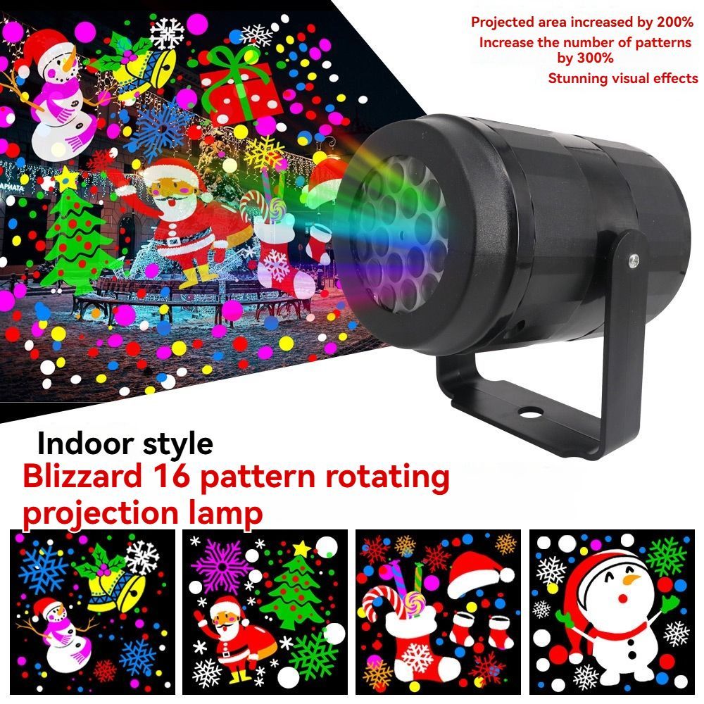 LED Christmas Projection Light Christmas Decorations Winter Wonderland Decor - Black - Size Christmas