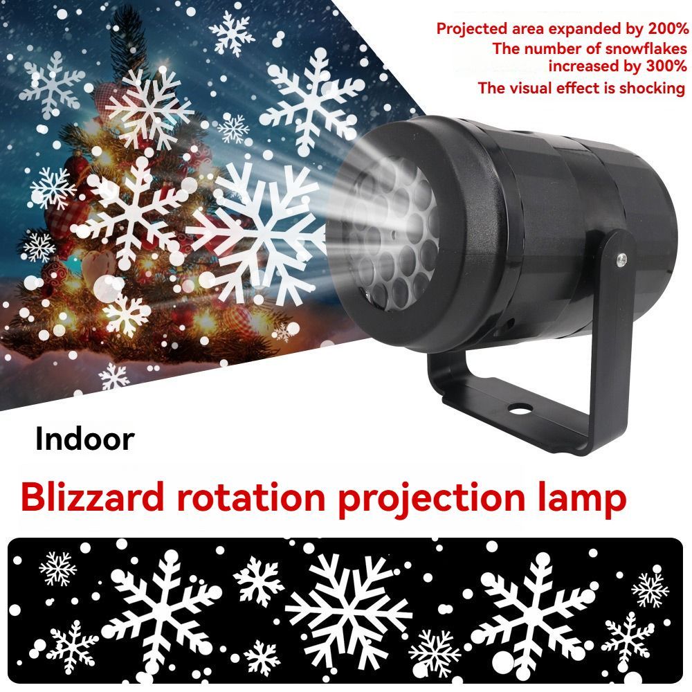 LED Christmas Projection Light Christmas Decorations Winter Wonderland Decor - Black - Size Christmas