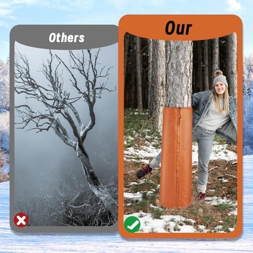 100*30*30cm Palm Tree Root Protectors Winter Protection for Trees Root Self Adhesive Plant Trunk Insulation Cover with Drawstring for Garden Outdoor Cold Weather Plants Trunk Protection - Orange