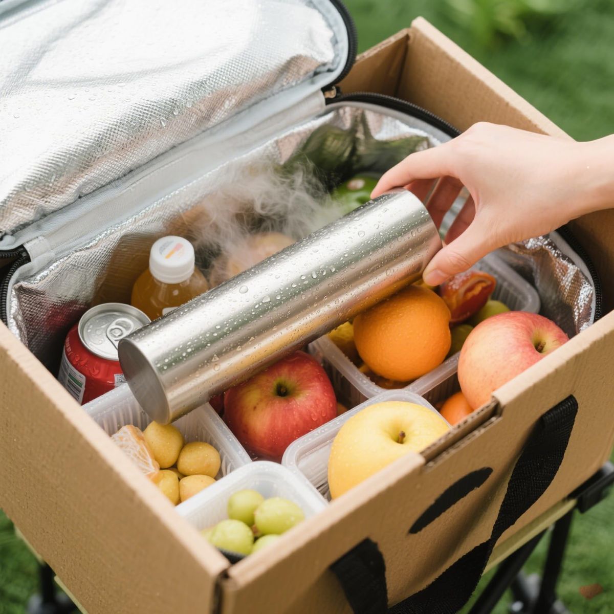 2Pack Ice Packs for Lunch Boxes Ice Pack for Cooler Reusable Stainless Steel Ice Packs for Coolers, Camping, Picnic Baskets Metal Bento Box Keep Food Drinks Fresh Cool - Silver - Size 2Pack