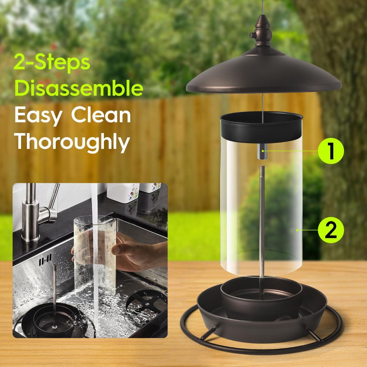 Metal Roof Bird Feeder - Chew Proof for Outdoor Hanging Wild Bird Seeds