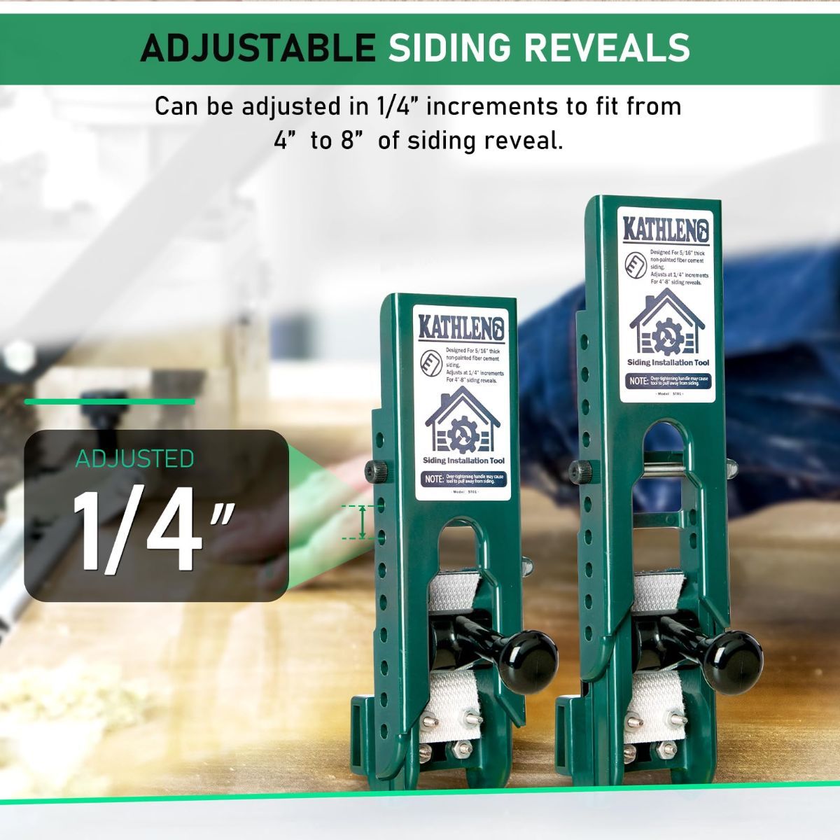 Siding Installation Tools, Siding Mounting Kit for Use with 5/16-Inch Fiber Cement Sidings, Lap Tools Gauge with Adjustable Reveals, Polycarbonate Body, 2 Pack
