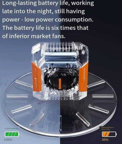 Portable Waist Fan, Portable Waist Fan, Rechargeable Hanging Neck Wearable Belt Shirt Body Outdoor Working Clip,Belt Fan - Orange - Size 11.2*9cm