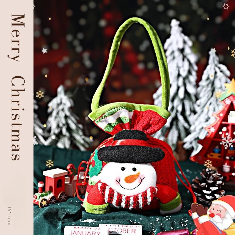 Christmas gift Festive Aussie Christmas Gift Bags: Cute Reindeer, Santa & Snowman Pouches for Xmas Treats & Gifting(Snowman)