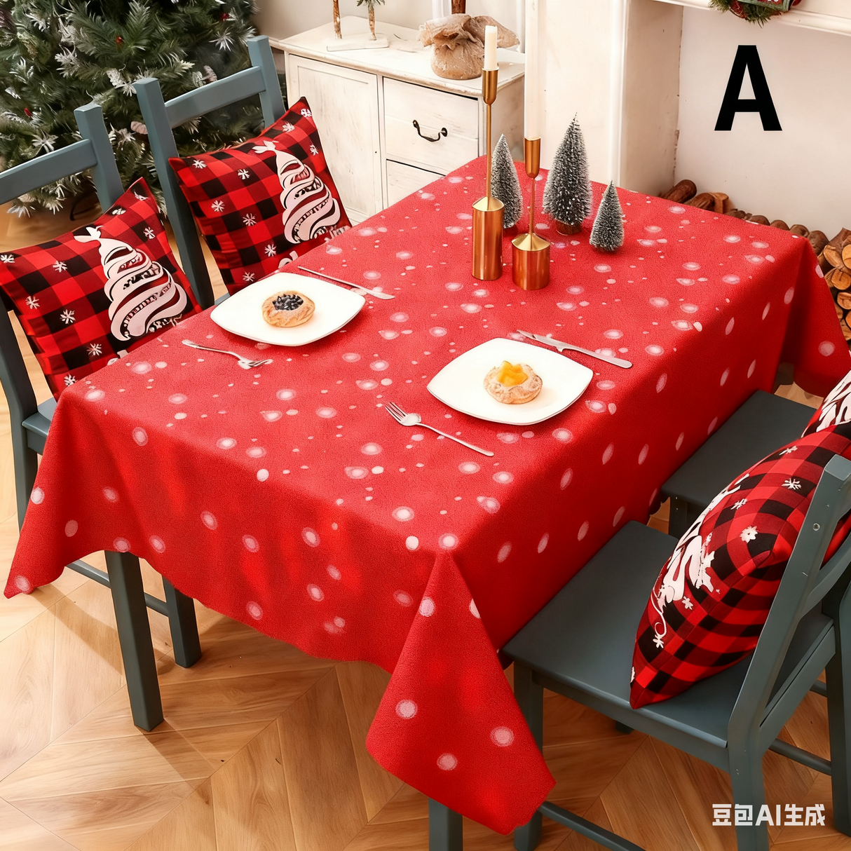 Christmas gift Christmas Tablecloth - Festive 180x150cm Table Cover for Holiday Dining & Home Decor(D)
