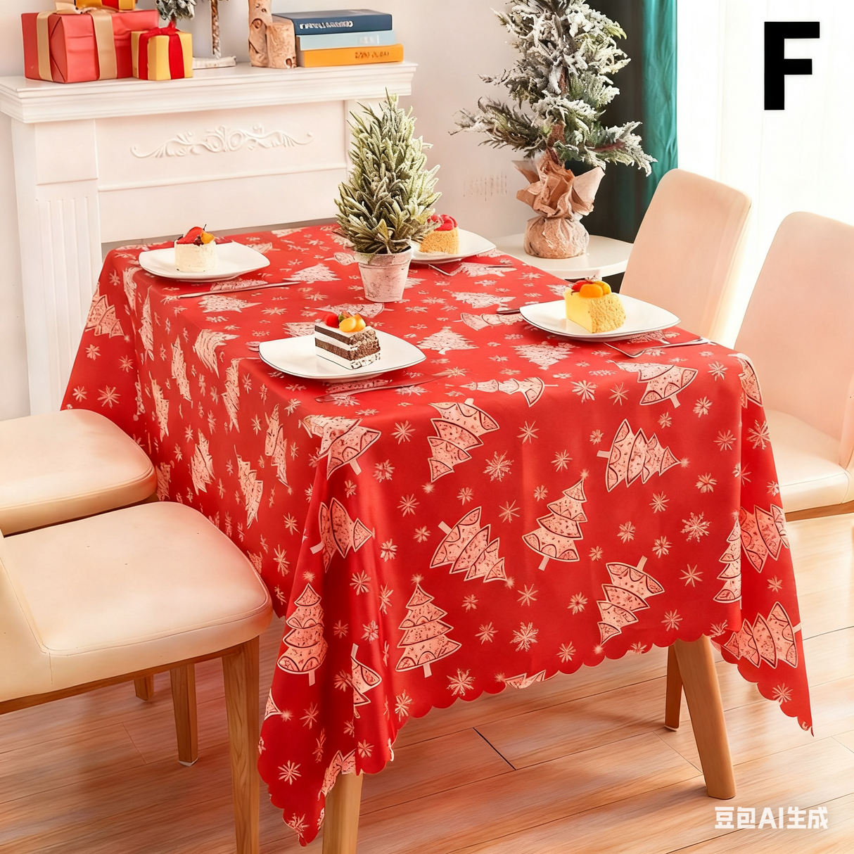 Christmas gift Christmas Tablecloth - Festive 180x150cm Table Cover for Holiday Dining & Home Decor(F)
