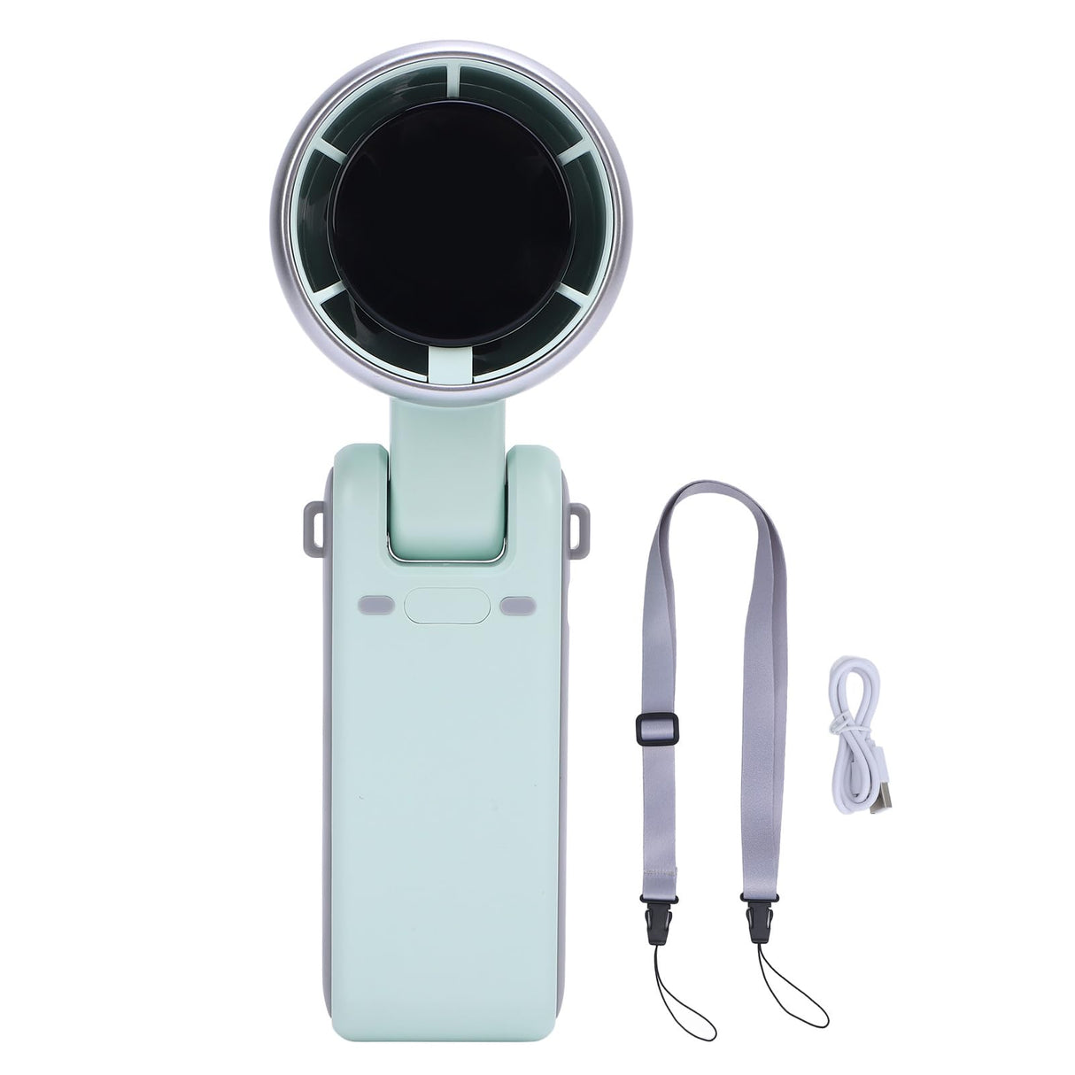 Portable Turbo Handheld Fan with Digital Display – 5-Speed Rechargeable Mini Fan, 3600mAh Battery, Foldable & Neck Strap Design for Outdoor Travel and Daily Use(Green)